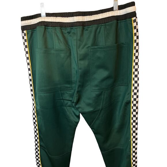 Karter Collection Checkered Track Jogger Athletic Pants 2XL Green - Picture 8 of 10